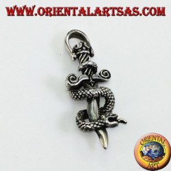 Pendant in silver dagger with cobra