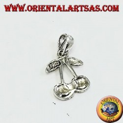 Colgante de plata de un par de cerezas