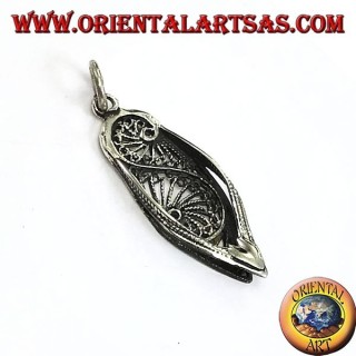 Silver pendant of a typical Indian shoe