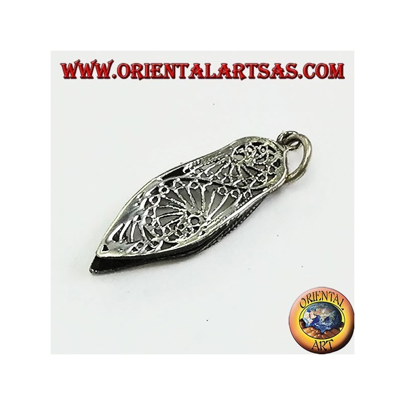 Silver pendant of a typical Indian shoe