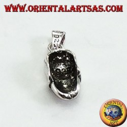 Silver pendant, clown skull