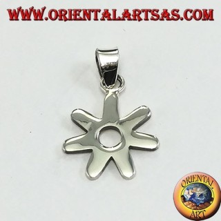 Ciondolo in argento, fiore margherita stilizzata 