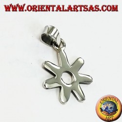 Pendentif en argent, fleur de marguerite stylisée
