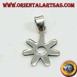 Silver pendant, stylized daisy flower