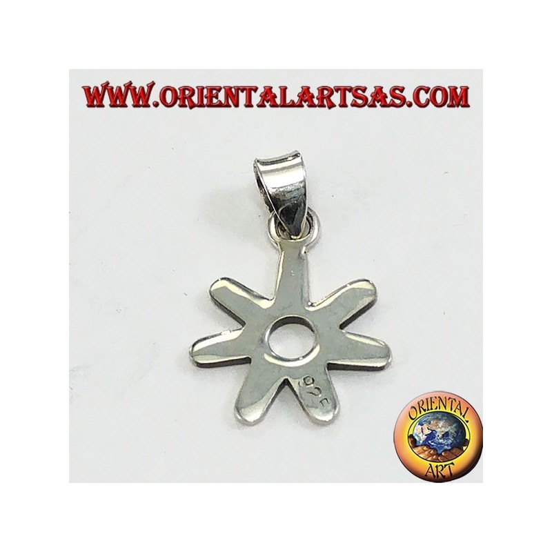 Ciondolo in argento, fiore margherita stilizzata