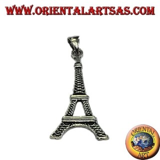Silver pendant in Eiffel tower, symbol of Paris