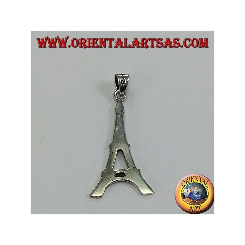 Silberner Anhänger im Eiffelturm, Symbol von Paris