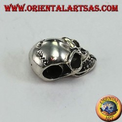 Schädel Silber Anhänger mit einem perforierten Schädel