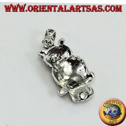 Silver eagle owl pendant on the branch