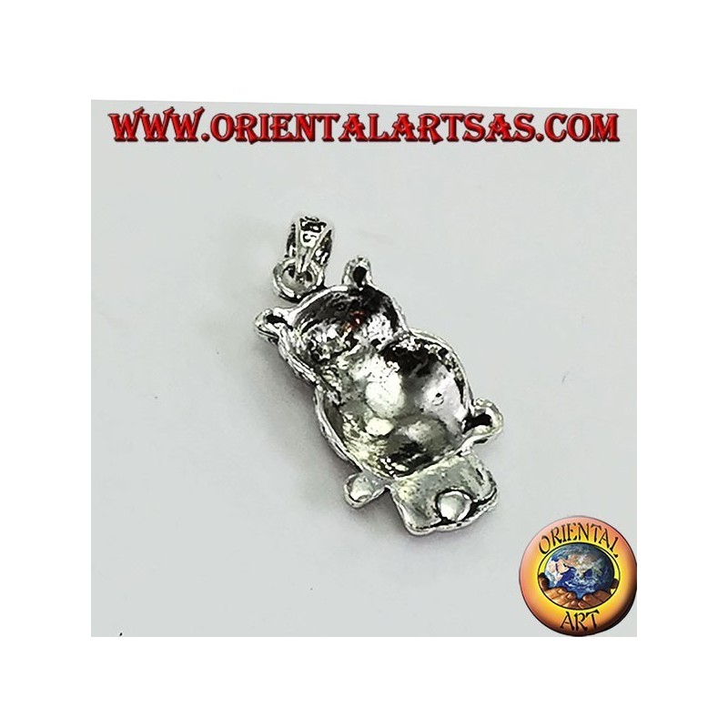 Pendentif hibou aigle argenté sur la branche