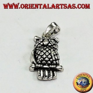 Colgante de plata búho en la rama