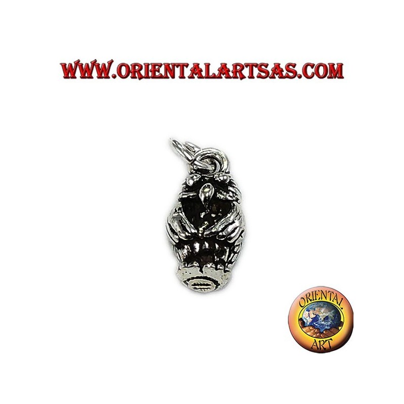 Ciondolo in argento gufo tridimensionale