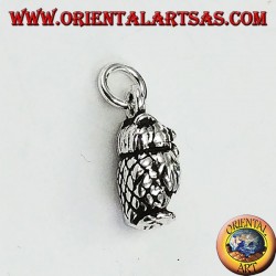 Pendant in silver three-dimensional owl