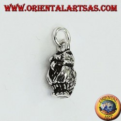 Pendant in silver three-dimensional owl