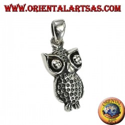 Pendant in silver owl with big eyes