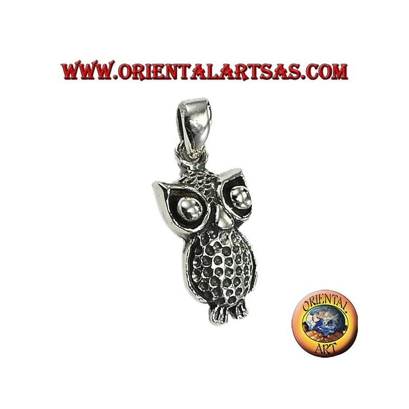 Anhänger in Silber Eule mit großen Augen