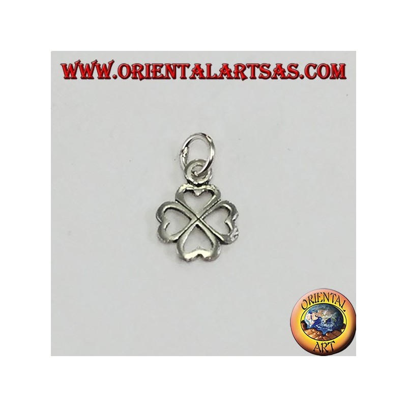 Silver four-leaf clover pendant