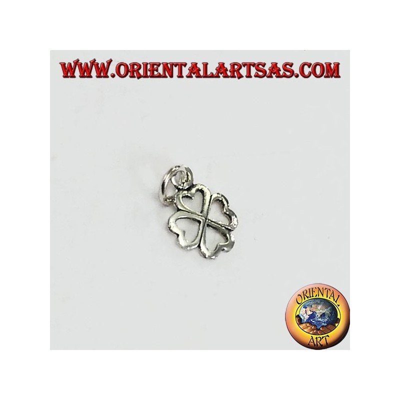Silver four-leaf clover pendant