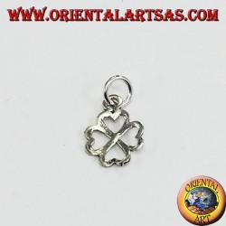 Silver four-leaf clover pendant