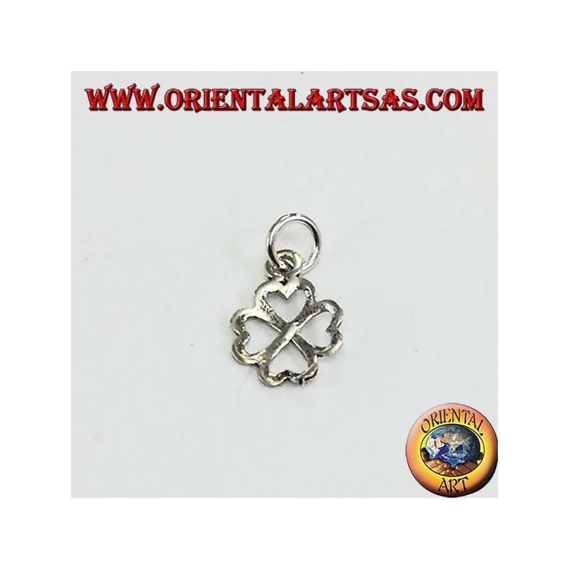 Pendentif argent trèfle à quatre feuilles