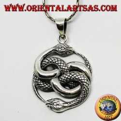 Pendentif en argent, Talisman d'Auryn Ouroboros (grand)