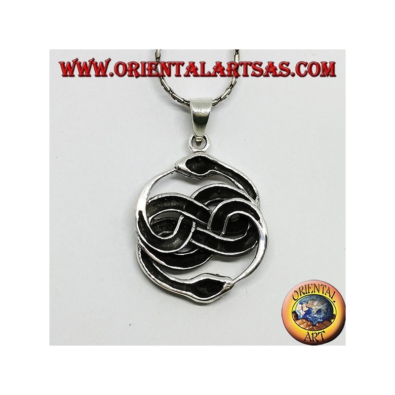 Ciondolo in argento,  Talismano di Auryn Ouroboros ( grande )