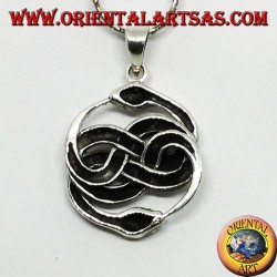 Silver pendant, Talisman of Auryn Ouroboros (large)
