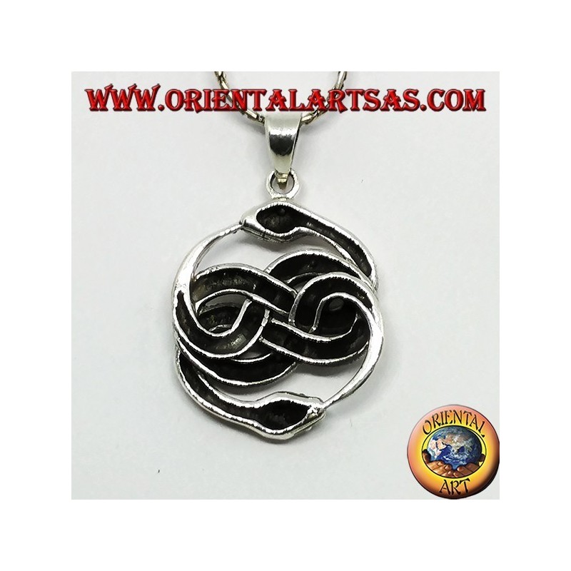 Pendentif en argent, Talisman d'Auryn Ouroboros (grand)