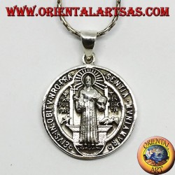 Pendentif en argent Médaillon de saint Benoît