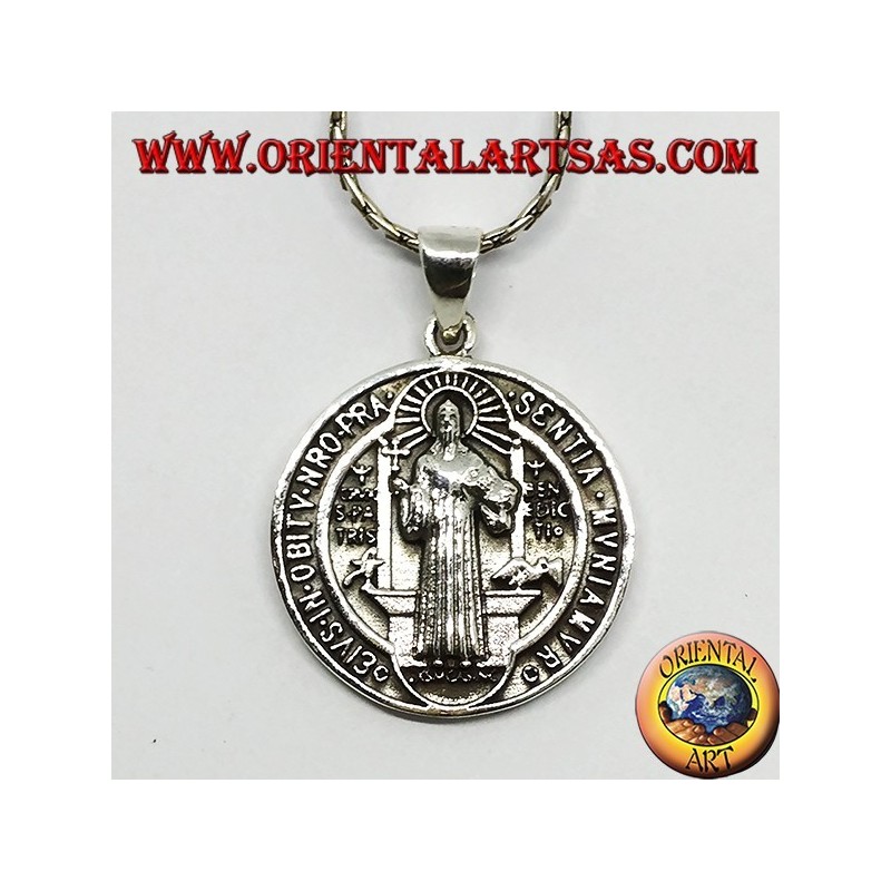 Colgante en plata Medallón de San Benito