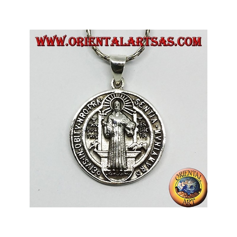 Colgante en plata Medallón de San Benito