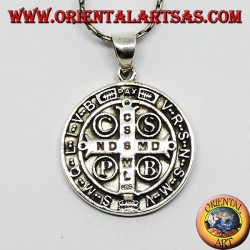 Pendentif en argent Médaillon de saint Benoît