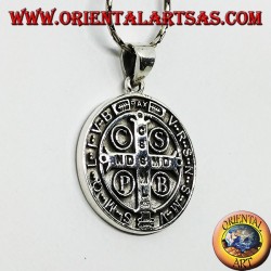 Pendentif en argent Médaillon de saint Benoît