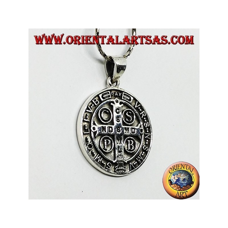 Colgante en plata Medallón de San Benito