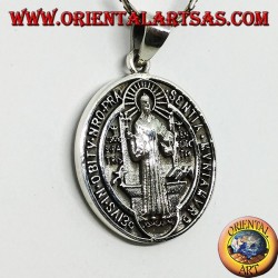 Colgante en plata Medallón de San Benito