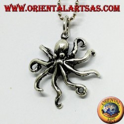 Colgante de plata el símbolo del pulpo de la inteligencia