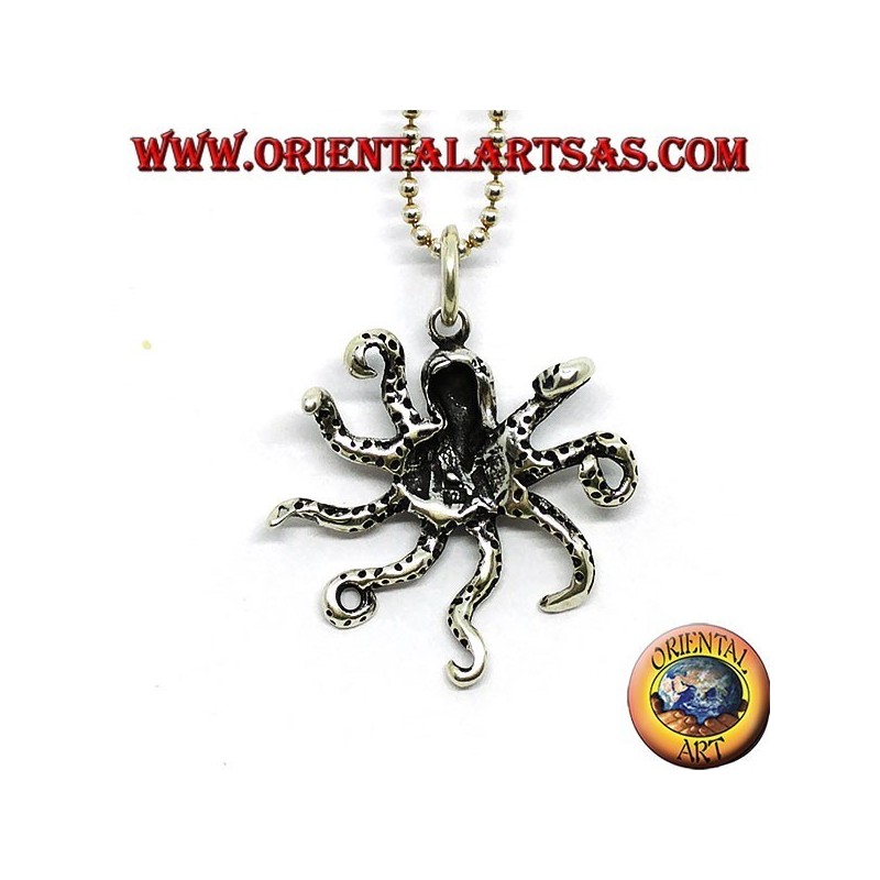Silver pendant the octopus symbol of intelligence
