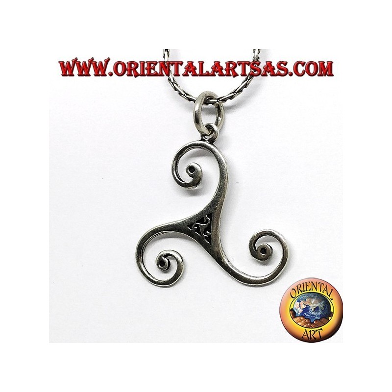 Silver pendant  triskelion or triskele big