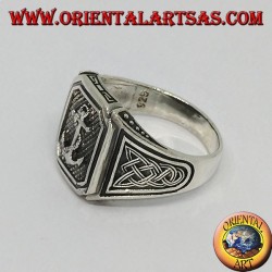 Silberring mit Anker mit keltischem Knoten
