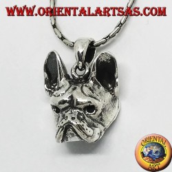 Colgante de plata, cabeza de bulldog