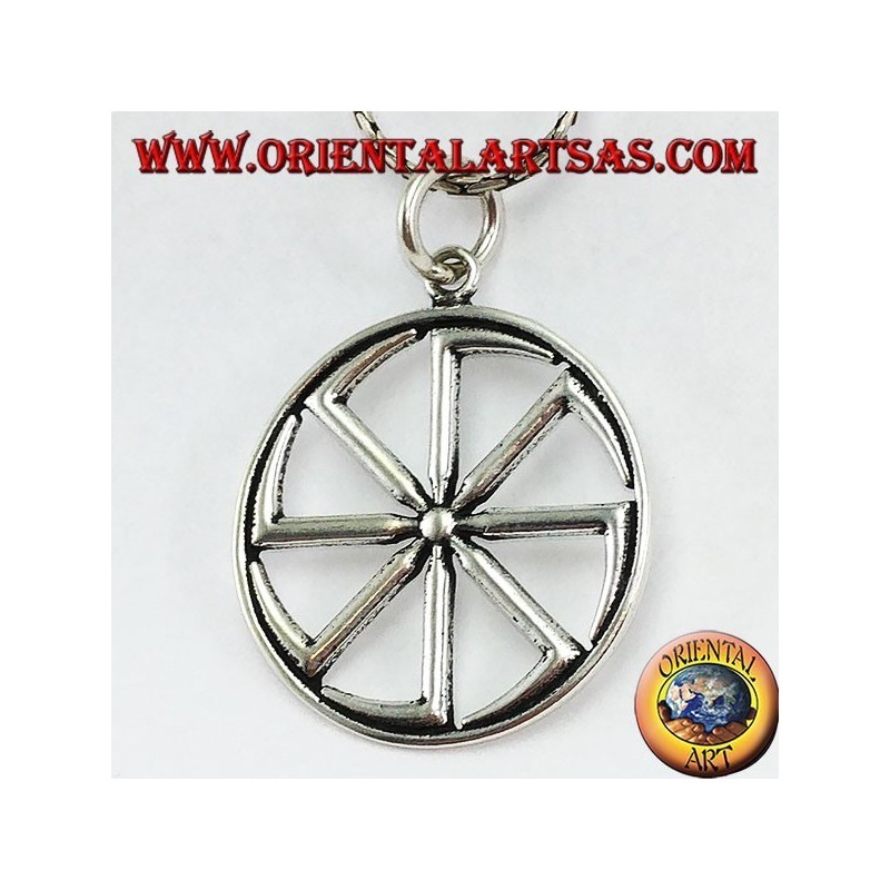 Ciondolo in argento ruota del sole Kolovrat ( grande )