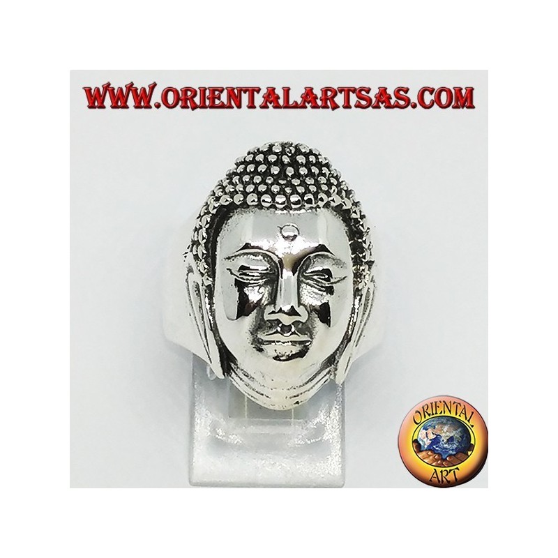 Anello Testa del Buddha Grande Argento 925 - Gioiello Spirituale | Oriental Art