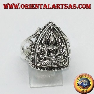 Anillo de plata del Buda bhumisparsa