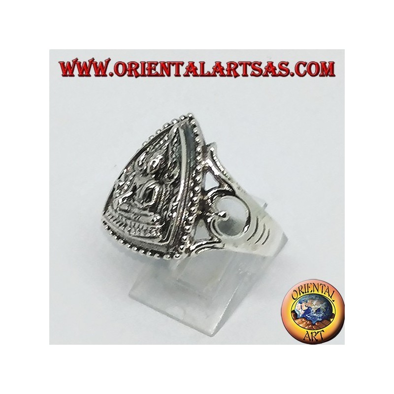 Silver ring of the bhumisparsa Buddha