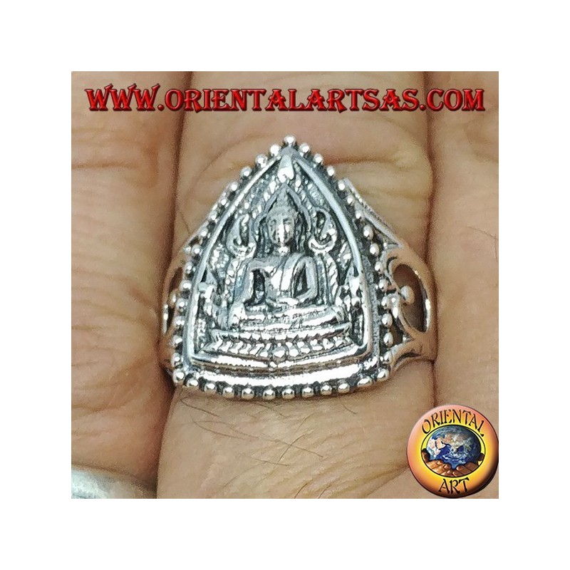 Anillo de plata del Buda bhumisparsa