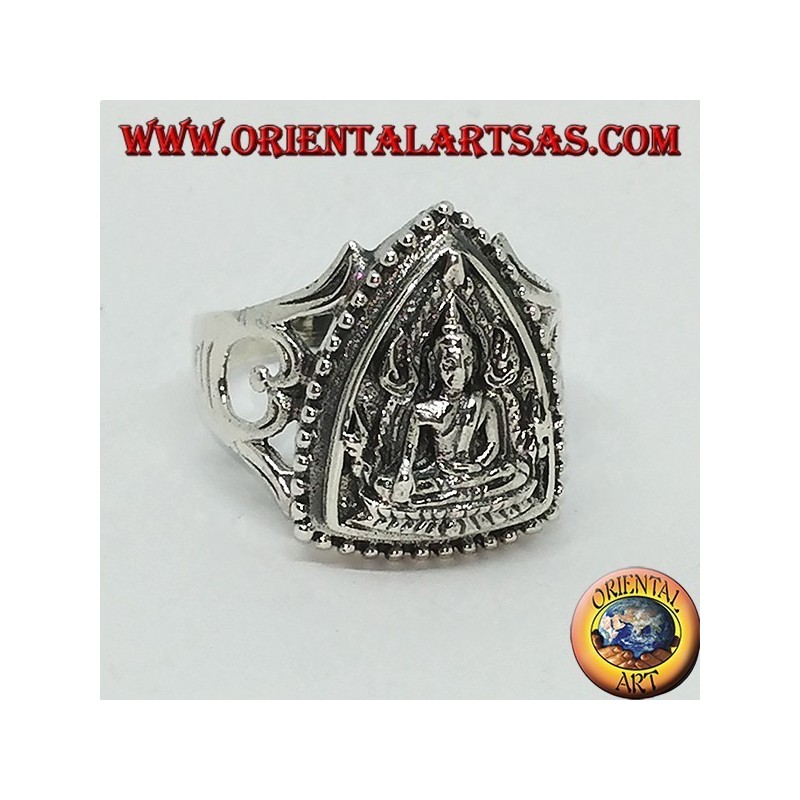 Anello in argento del  Buddha bhumisparsa