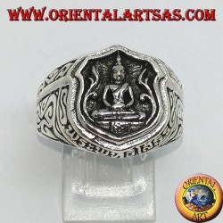Silberner Ring des Dhyana Buddha