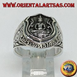 Silberner Ring des Dhyana Buddha
