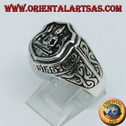 Silberner Ring des Dhyana Buddha