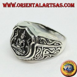 Silver ring of the dhyana Buddha